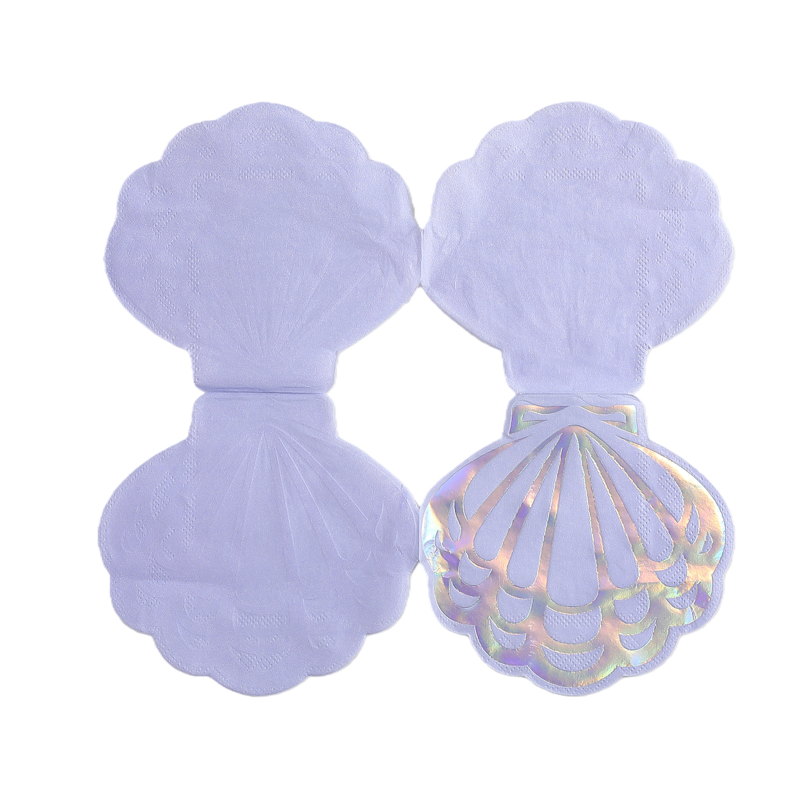 Gold-Stamped Irregular Shell-Shaped Party Napkins, Printed