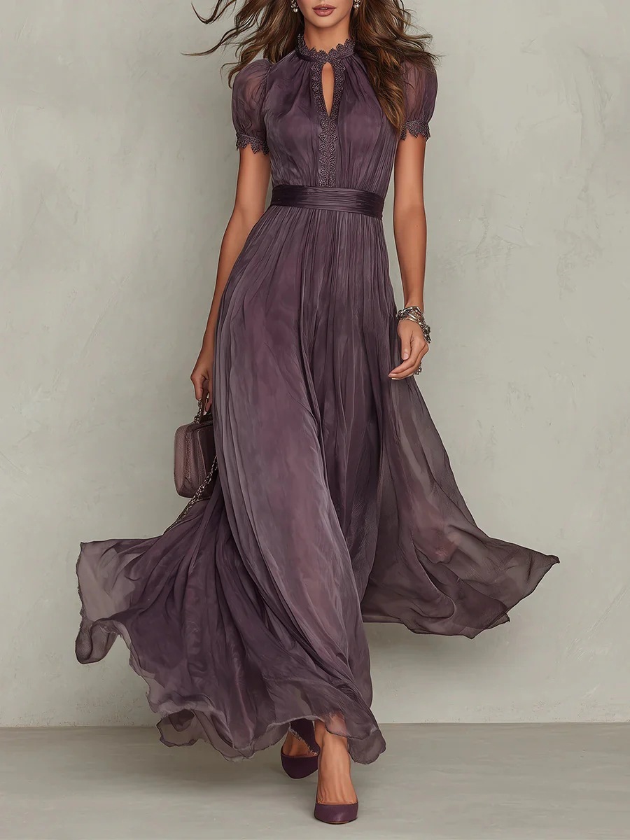 2026 Spring New V-Neck Waist-Cinching Ruffle Dress Amazon Cross-Border Women's Fashion Printed Dress