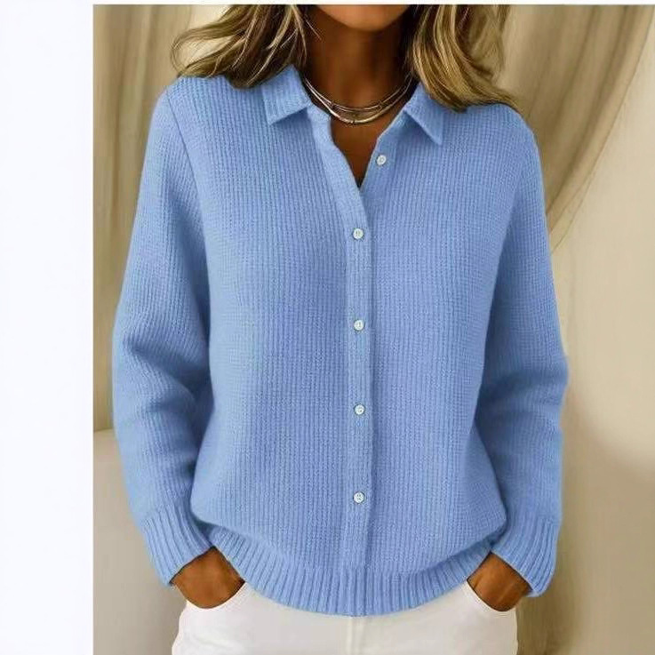 Button Knitted Lapel Sweater Cardigan Jacket Autumn and Winter