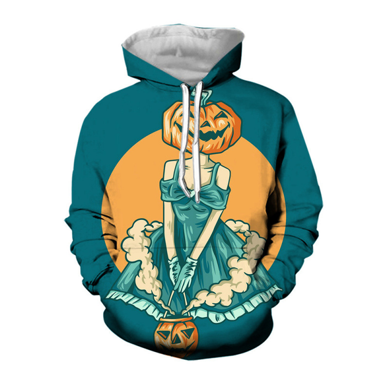Halloween Creative Pumpkin Printing Fashion Hoodies 3D Men's