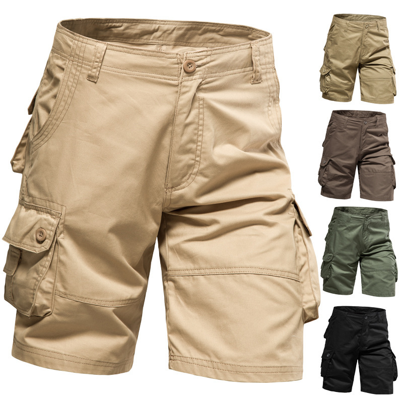 Cross-Border Summer Shorts Men's Cargo Pants Military-Colored Pants Plus Size Men's Knee-Length Shorts Casual Versatile Shorts