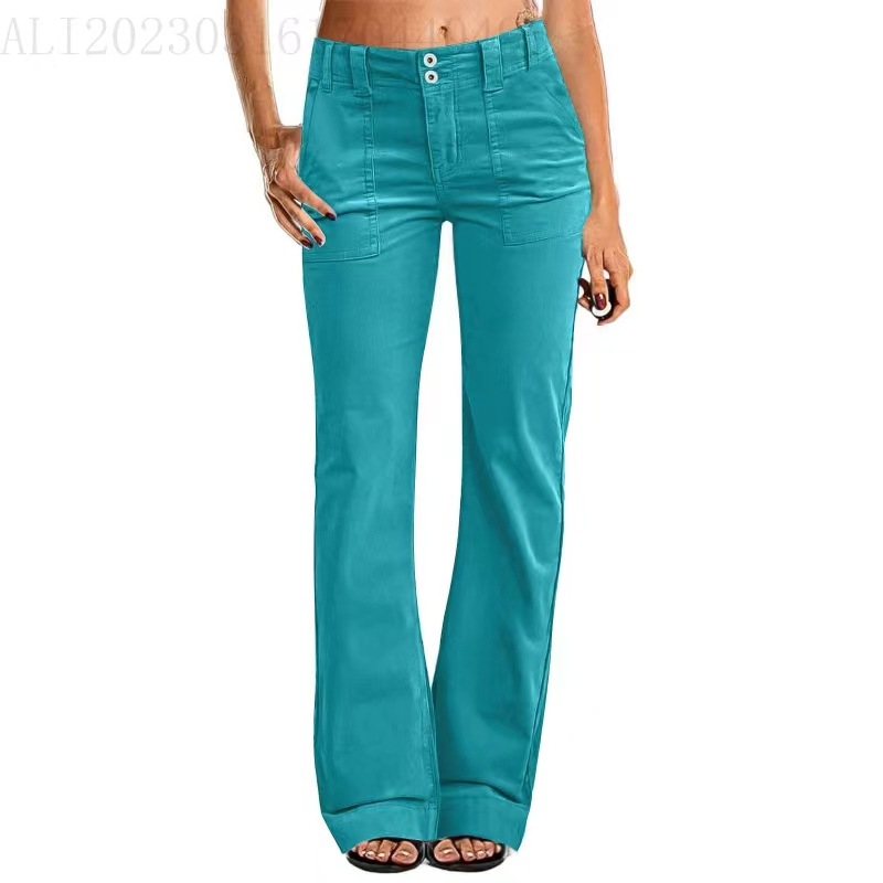 Amazon European And American Women's Loose Straight Jogging Pants Lightweight Sports Pants Zipper Pocket Sports Fitness Pants — image 4 of 15
