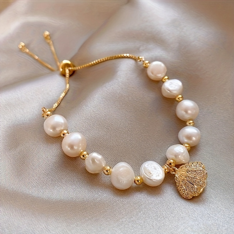 Baroque Freshwater Pearl Bracelet French Elegant All-match Shell Bracelet High-end Light Luxury Cat's Eye Bracelet
