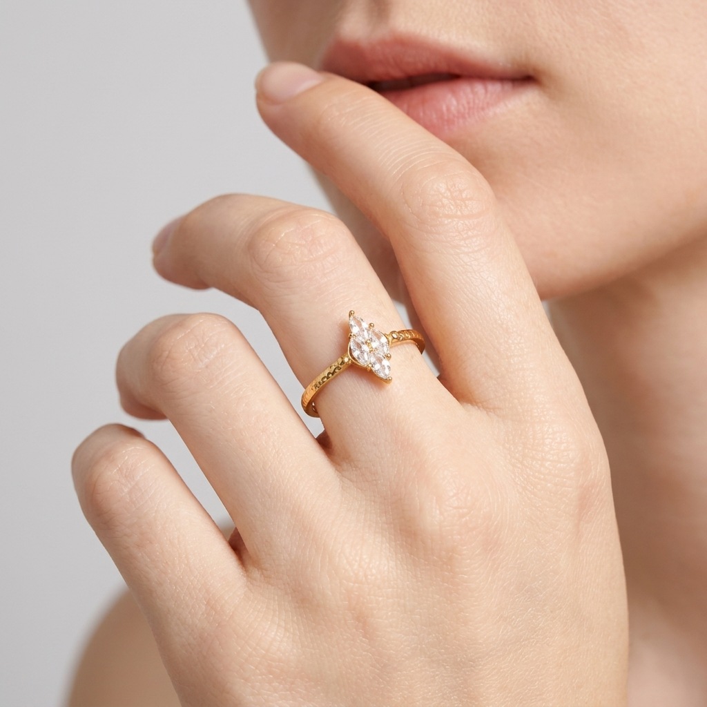 Zircon Adjustable Open Ring, picture 7 of 7