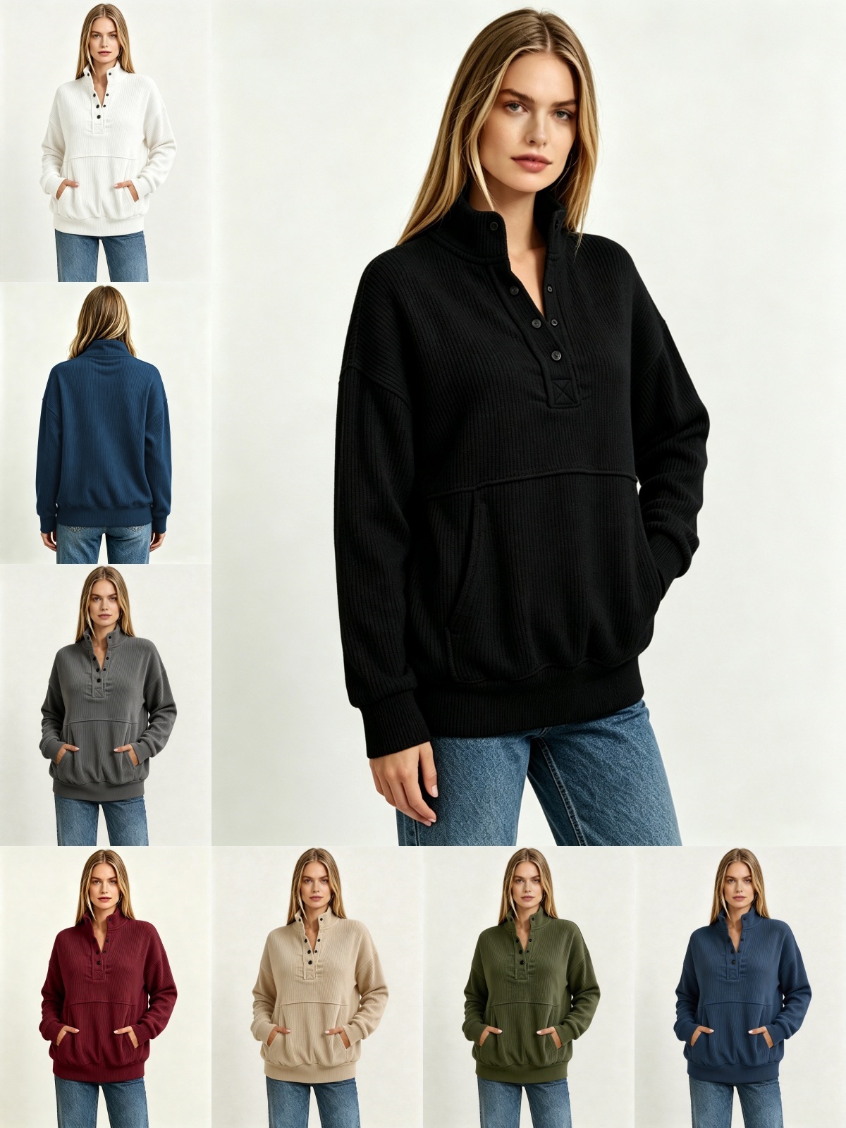 Women's textured sweatshirt supplier image 2