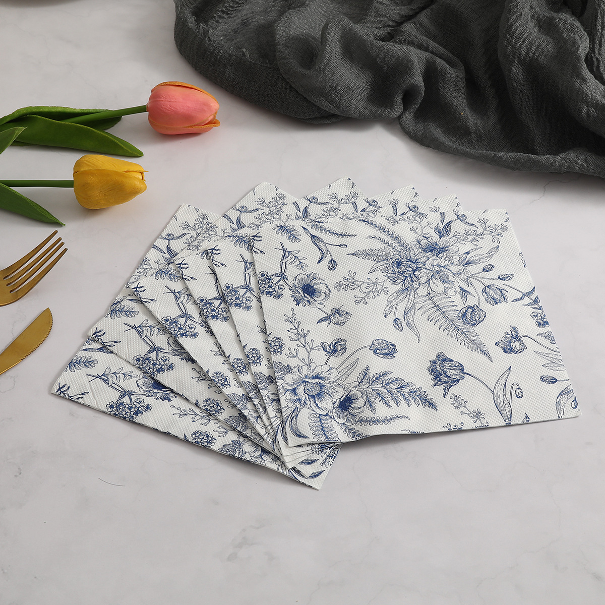 Printed Napkins Holiday Party Plant Tableware Decorative