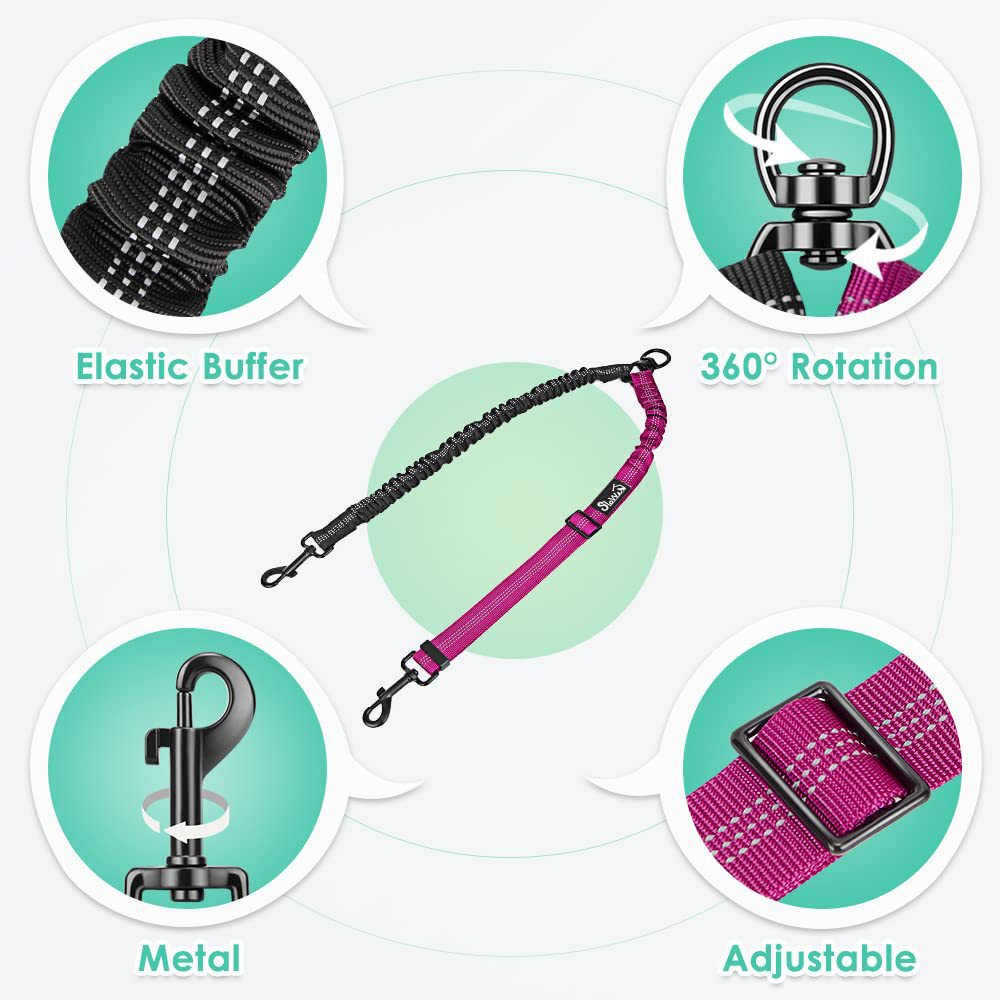Cadena para perros a prueba de explosiones «Cross-Border» para nuevos productos. Para uno o dos perros de tamaño mediano. Bonita cuerda de tracción. Cuerda retráctil para pasear al perro.