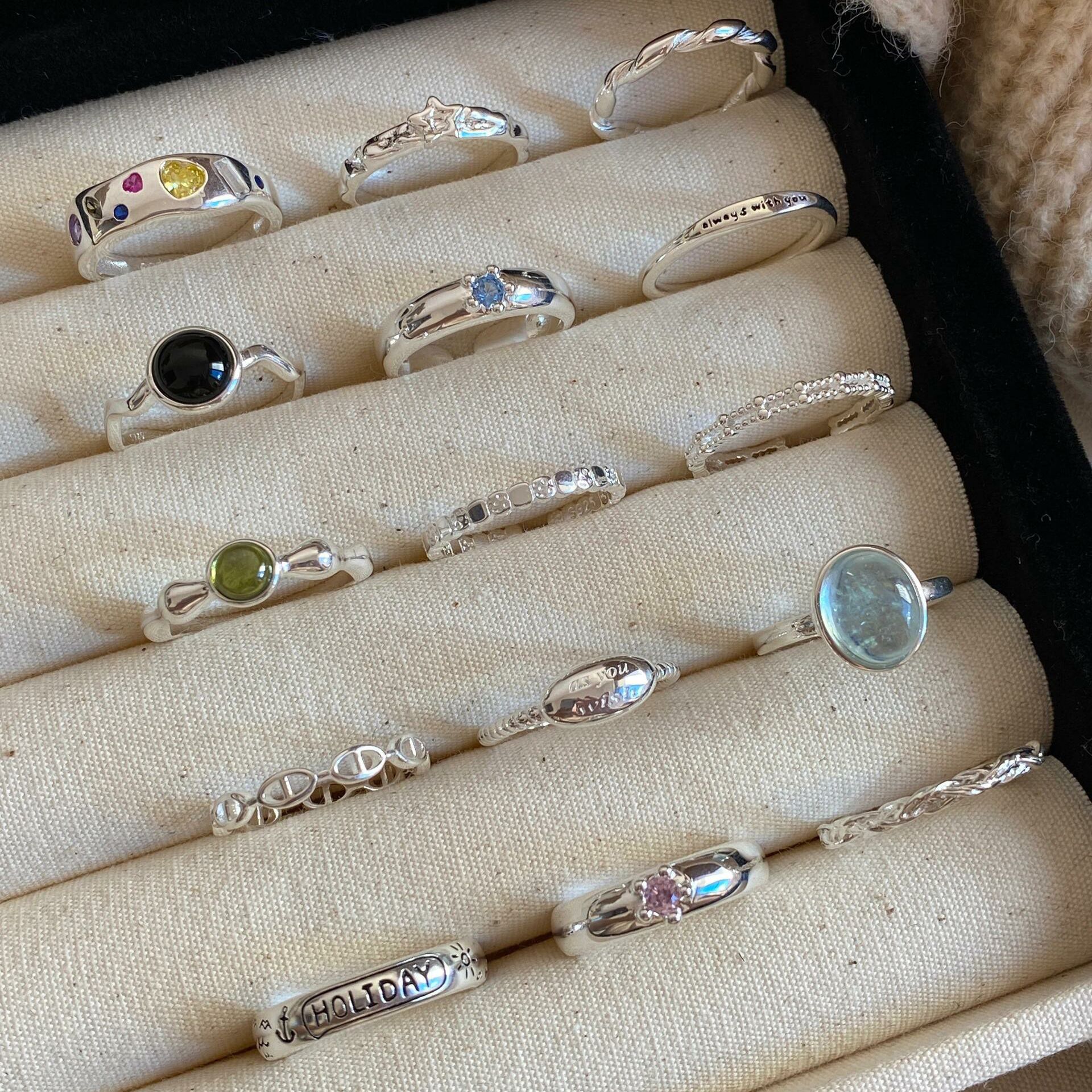 Plain Circle Aquamarine Color Gem S925 Sterling