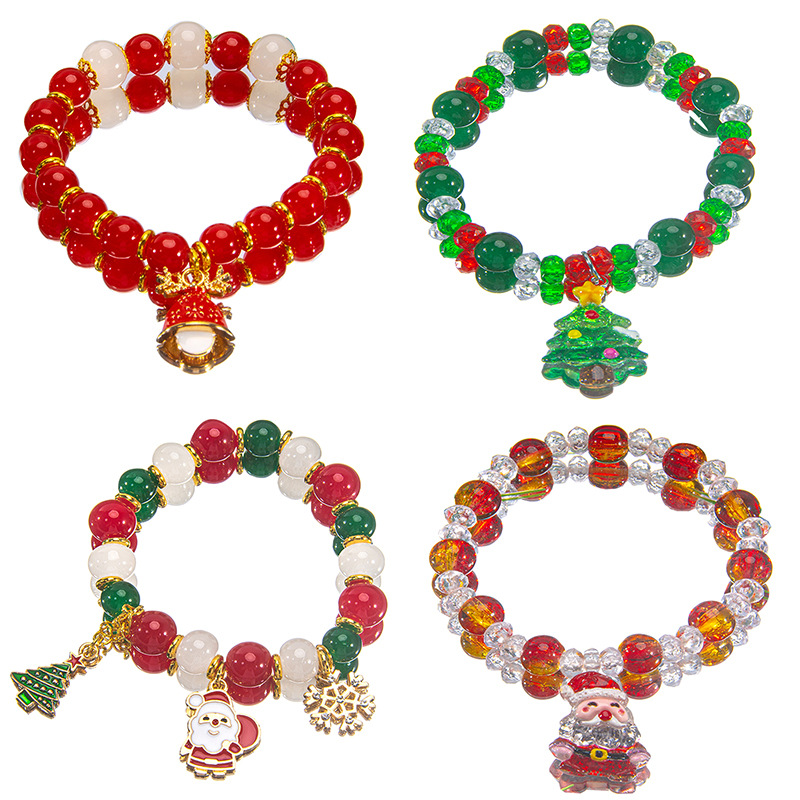 New Christmas Hand-Decorated Glass Beads Imitation Jade