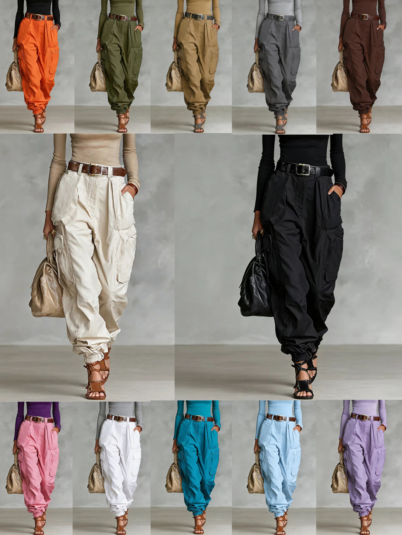 2026 Autumn European And American Street Trendy High Waist Work Pants Loose Wide Leg Pants Non Elastic Regular Thickness