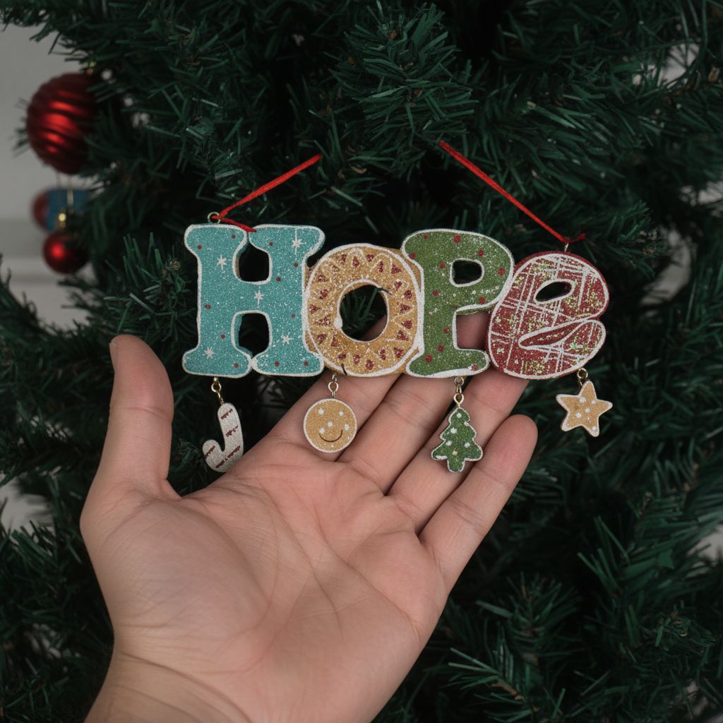 Christmas Tree Ornaments, Christmas Decorations Creative Resin Crafts Emotional Symbol Home Hanging Ornaments 