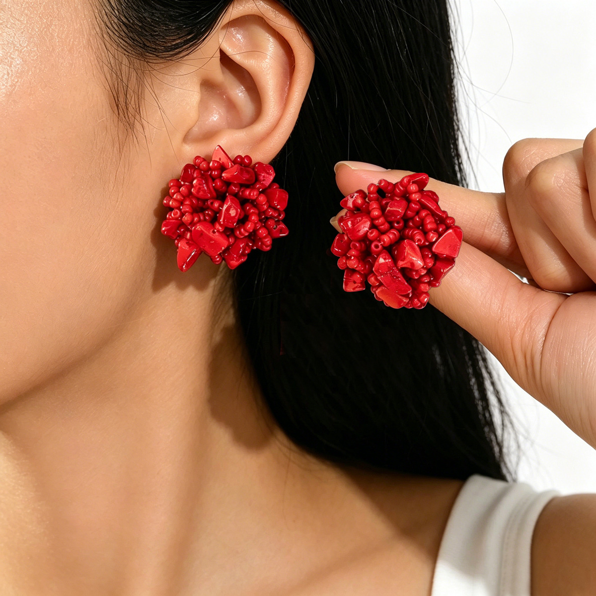 European And American Cross-Border Earrings With Unique Geometric Irregular Shapes And Interlocking Design, Versatile And High-End Niche Ear Accessories