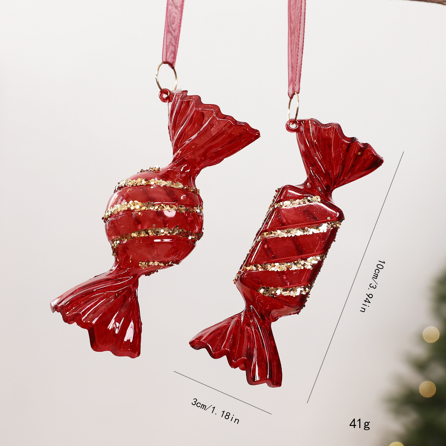 Burgundy Acrylic Christmas Ornaments, picture 12 of 12