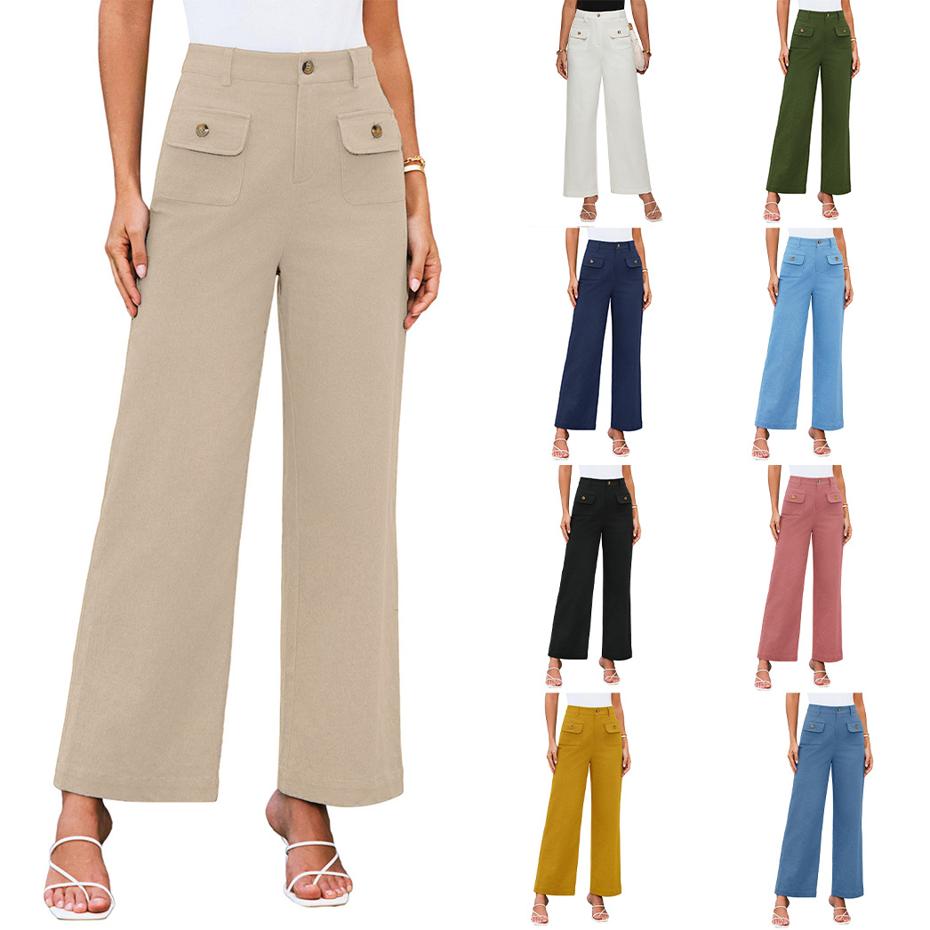 European And American Women's High-Waisted Wide-Leg Pants