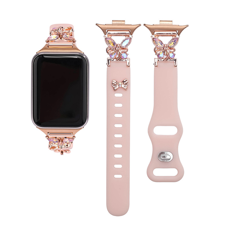Potrivit pentru IWatch S9 AndSamsung Brățară cu curea Xiaomi 7 8 9 Curea fluture nouă din silicon