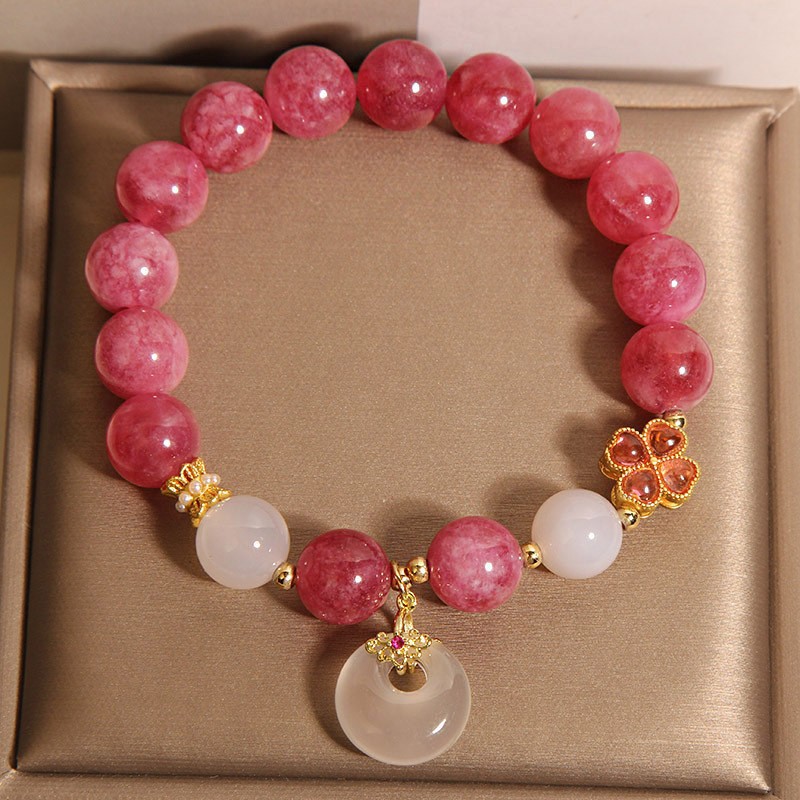 Natural Stone Powder Tourmaline Crystal Bracelet
