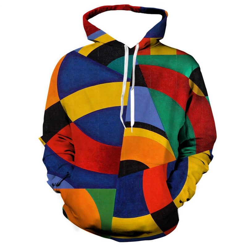 Men's Color Printed Pullover Sweater Supply Graffiti 3D Printing