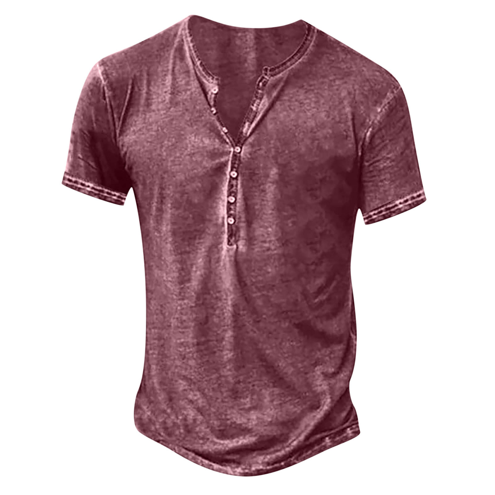 2026 Wish New Vintage Style V-Neck Cardigan Men's Fashion Casual Short-Sleeve Shirt