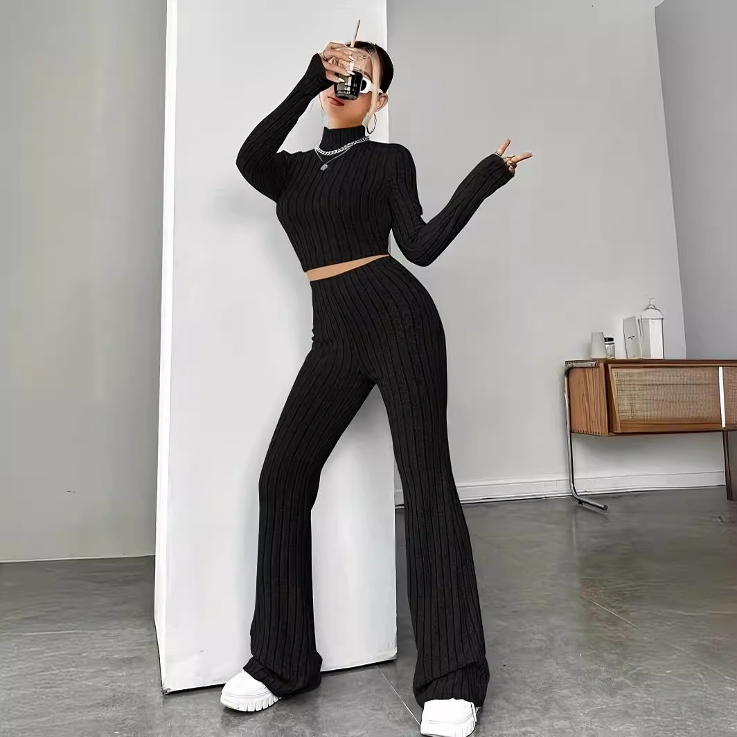 Hot Selling European And American Cross-border Autumn And Winter Foreign Trade Women's Long Sleeve Top And Pants Sweatshirt Loose Two Piece Set