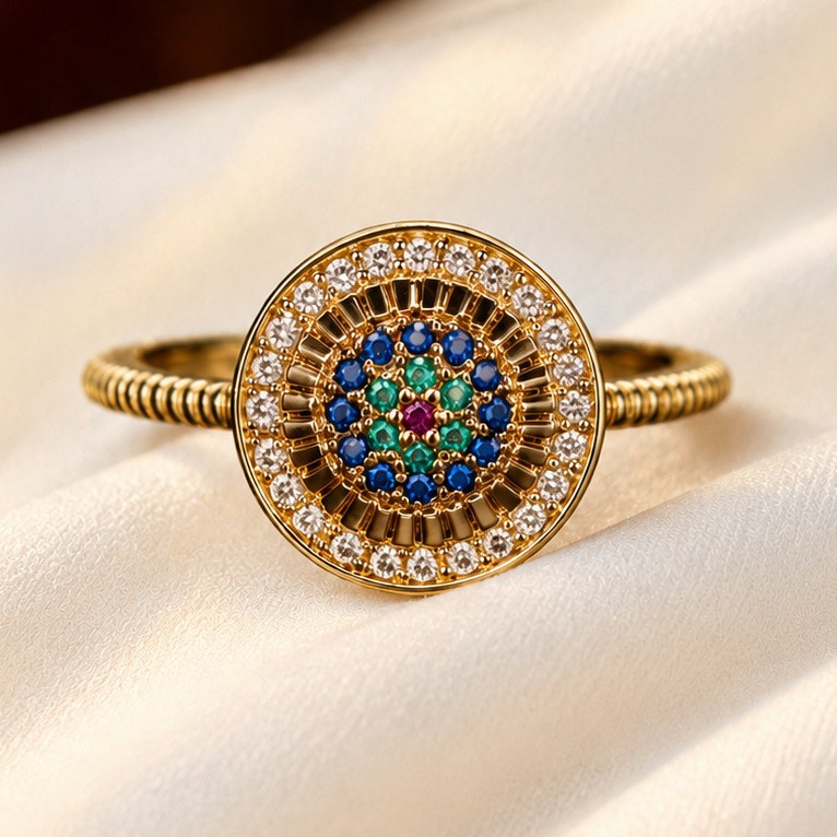 European American Copper Gold Plated Evil Eye