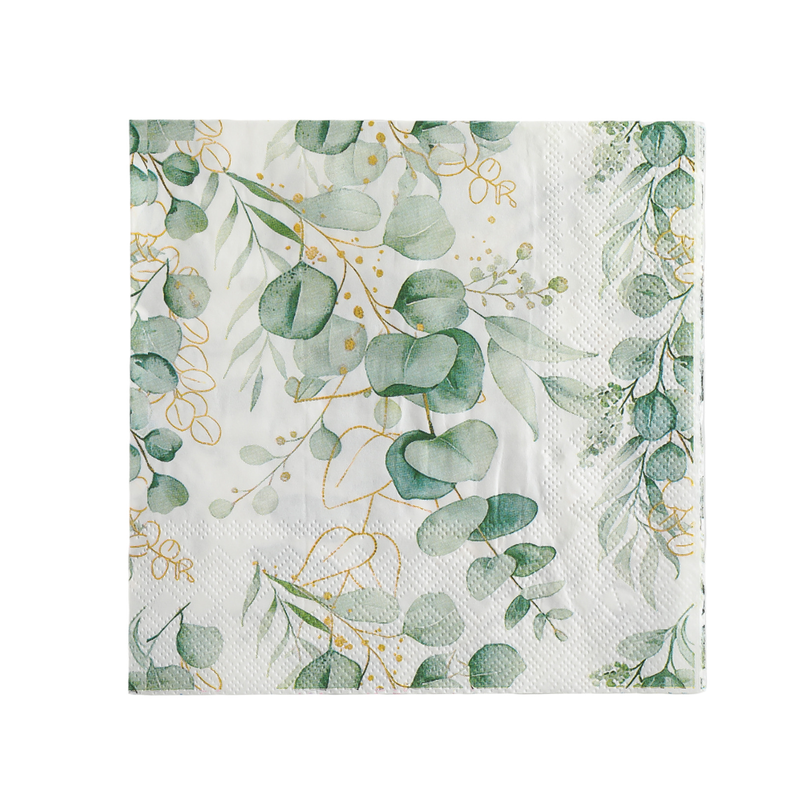 New Arrival Green Botanical Leaf Print Paper Napkins, Disposable Table Napkins For Spring & Summer Themed Parties