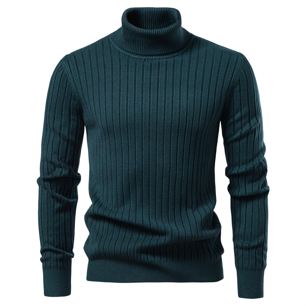 2026 New Autumn And Winter Men's Pure Color Knitwear High Collar Pullover Casual Knitwear European Size Warm Base Knitwear For Men