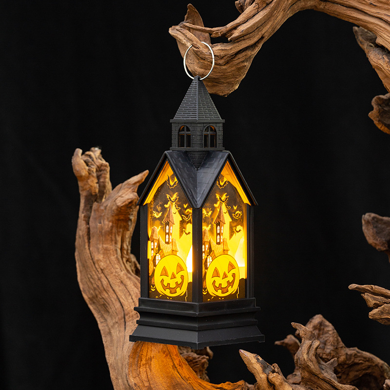 Pumpkin Castle Lantern Night Light At 17cm Tall