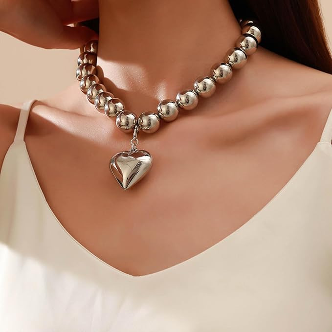 Bijuterii Europene și Americane Cross-Border Exagerated Round Punk Choker Collarbone Chain Hot-Selling Geometric Bead Colier pentru femei