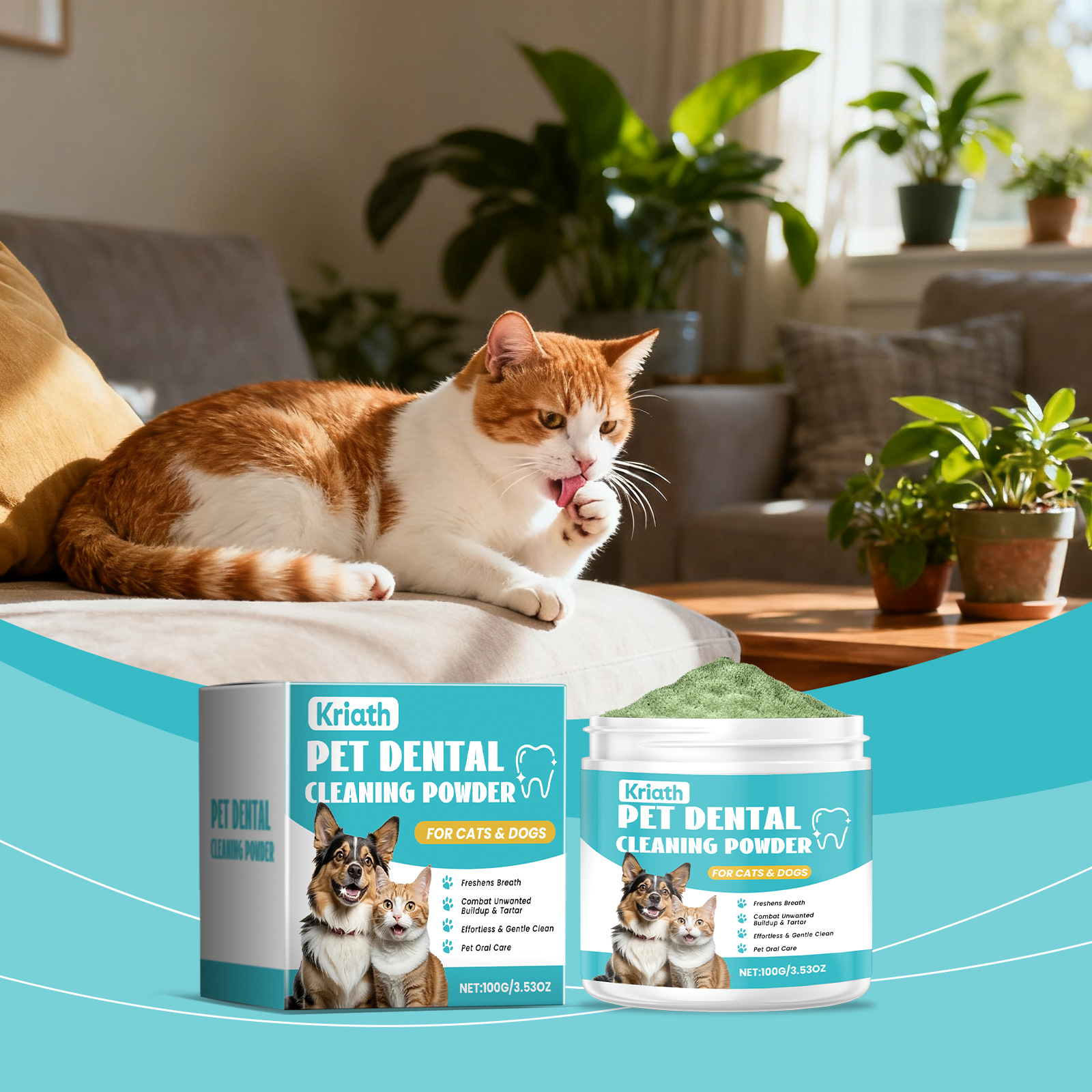 Kriath Pet Oral Cleaning Powder Odor Gentle