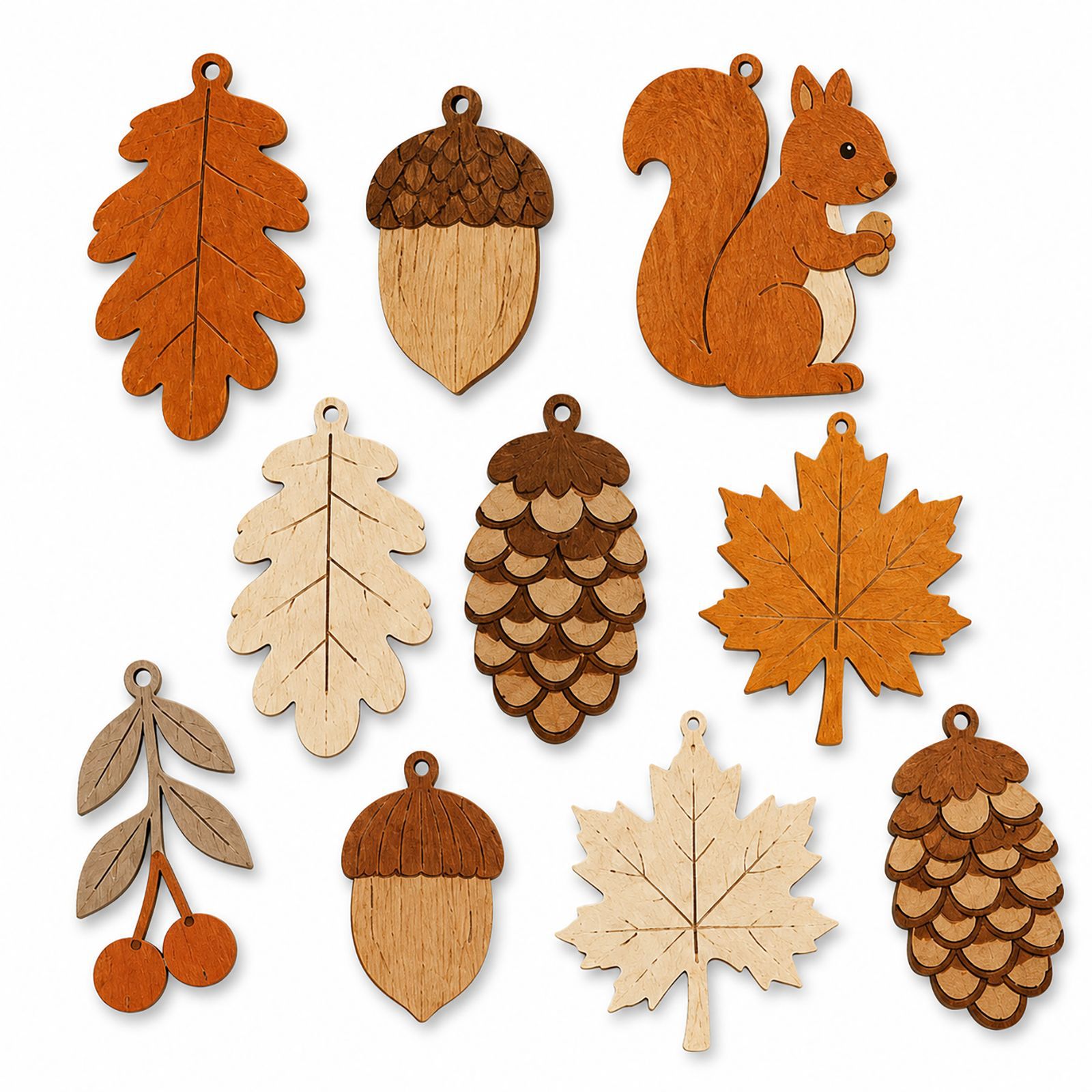 Christmas wooden hanging ornament decor (5 sets)
