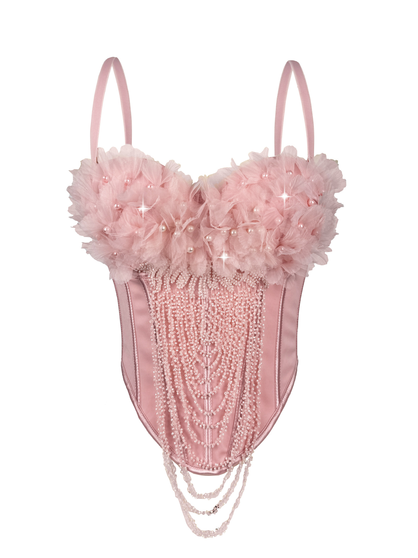 New Handmade Flower Tassel Camisole Sexy Backless