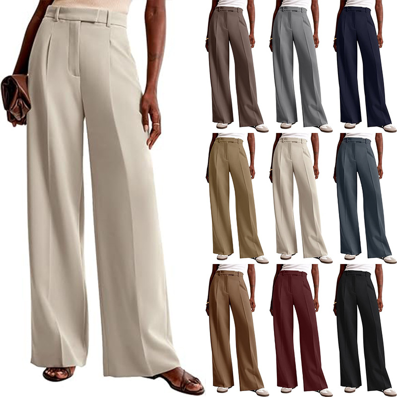 Women's Business Suit Pants - High-waisted Draping