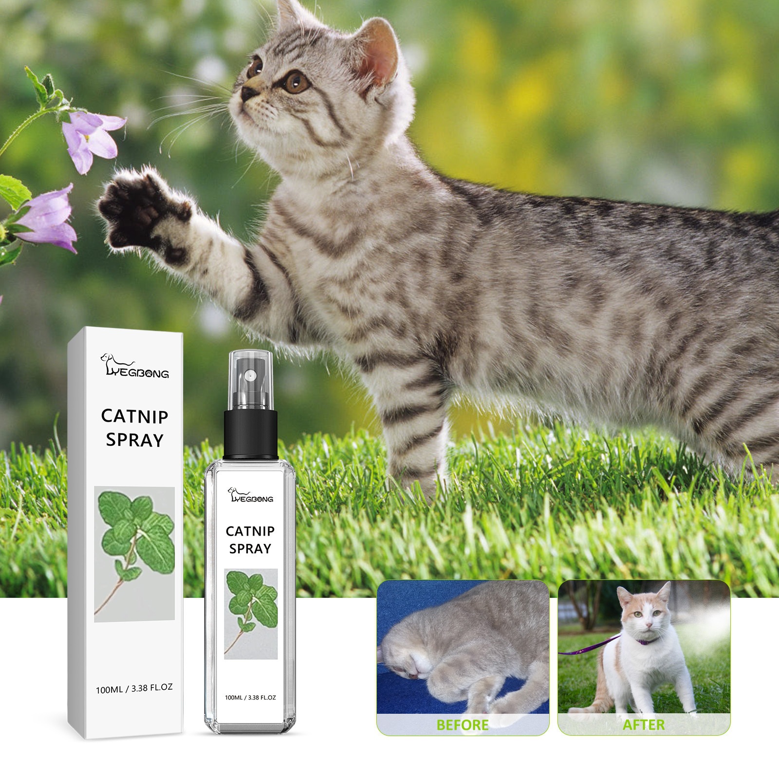 Yegbong Cat Mint Spray Cat Stress Relief And Vitality Enhancer Pet Health Care Spray