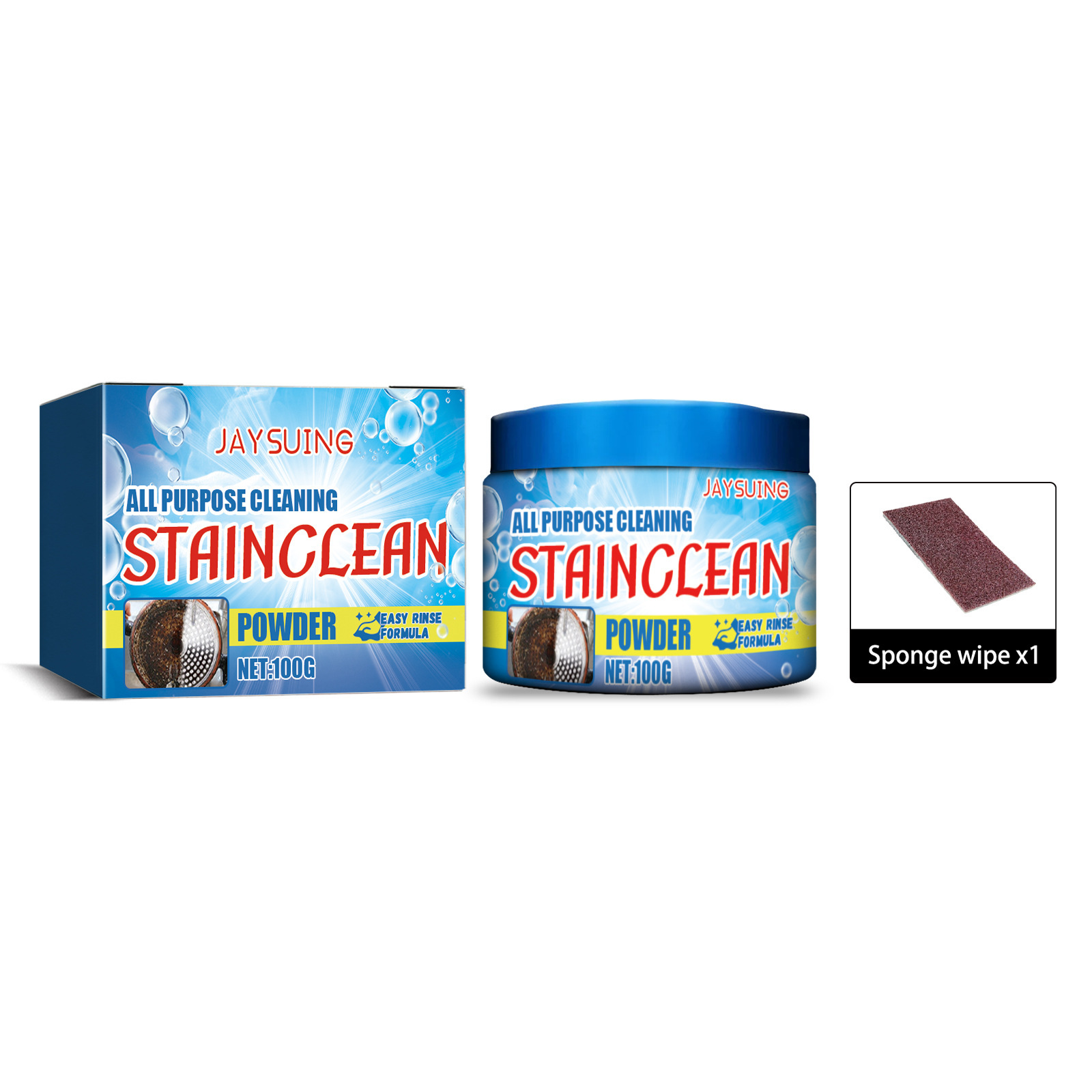 Jaysuing Cleaning Powder Kitchen Stove Range Hood Tile Sink Oil Stain Rust Dirt Cleaning Powder — 1