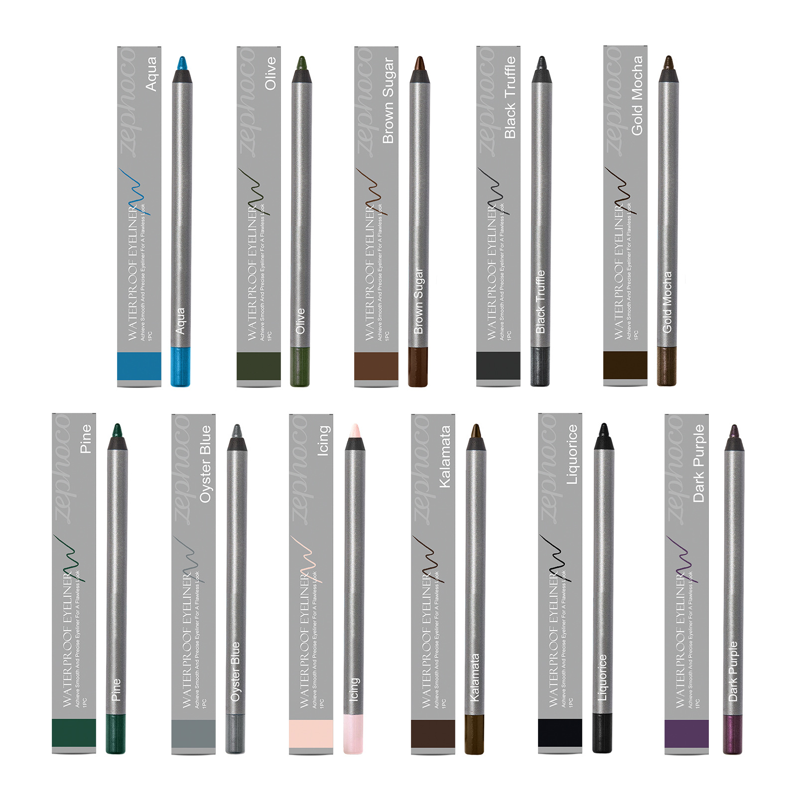 Zephoco Smooth Eyeliner Gel Pen Series Naturally Outlines And Traces Lines, Silky Smooth And Does Not Remove Makeup