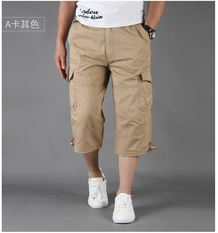 Wholesale Capri Pants Men's Overalls Pants Men's Loose Thin Men's Multi-pocket Outdoor Sports Casual Shorts — image 8 of 17