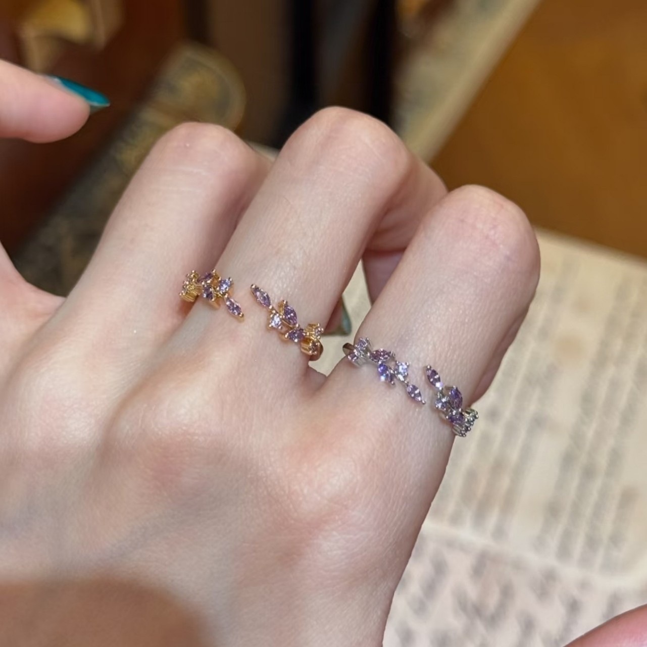 French-Style Gentle Purple Sparkling Wheat Ear Leaf