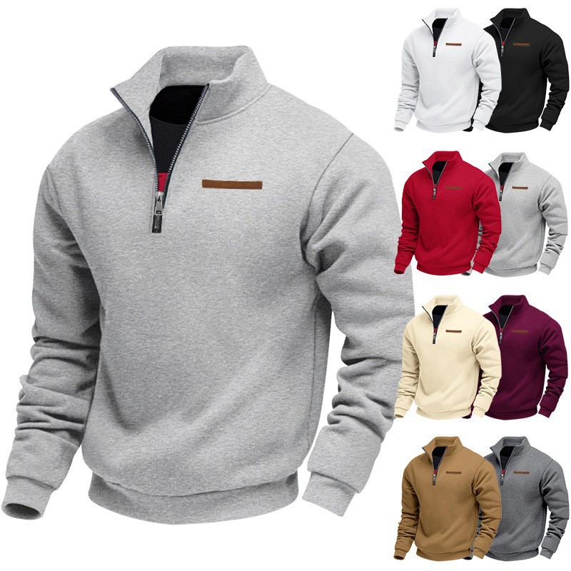 Pulover american din fleece, cu mâneci scurte, pentru primăvară și toamnă, în stil oversized, cu căptușeală interioară și închidere cu fermoar parțial, guler