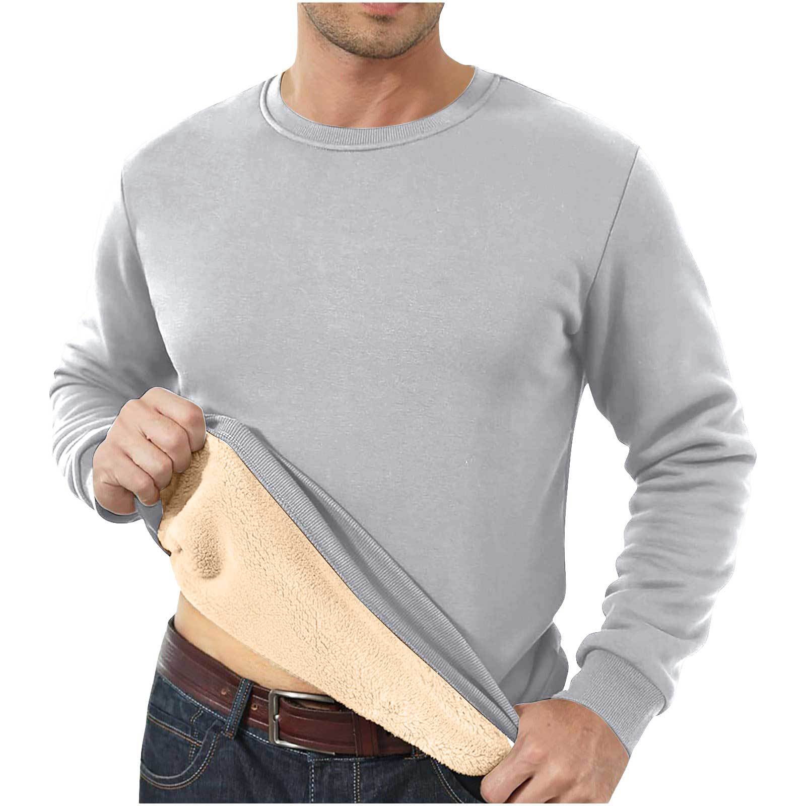 Amazon Cross-Border Dropshipping Autumn And Winter Sweatshirt Men's Velvet Round Neck Solid Color Loose Thermal Underwear Thick Foreign Trade Men's Clothing — image 15 of 15