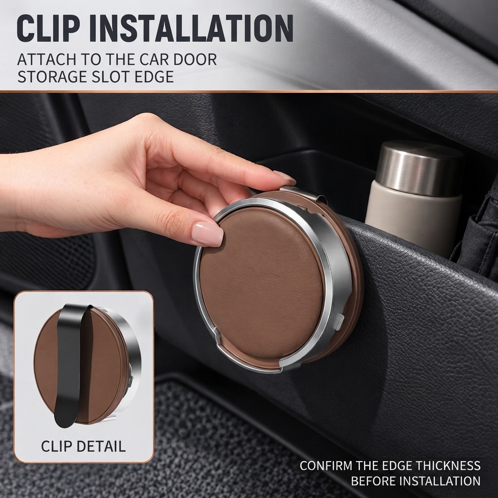 Foldable Car Door Cup Holder, Retractable Water Bottle Bracket, Side Door Storage Organizer For Vehicle Interior 6