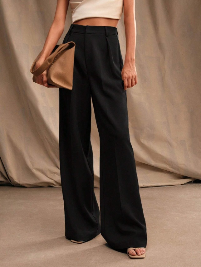 2025 European And American Cross-border New Women's Wear Slimming Casual Pants Loose High Waist Straight Leg Wide Leg Pants