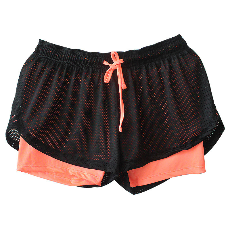 Summer New Leisure Sports Shorts Fake Two-piece Drawstring Mesh Double-layer Fitness Training Running Shorts — image 9 of 11