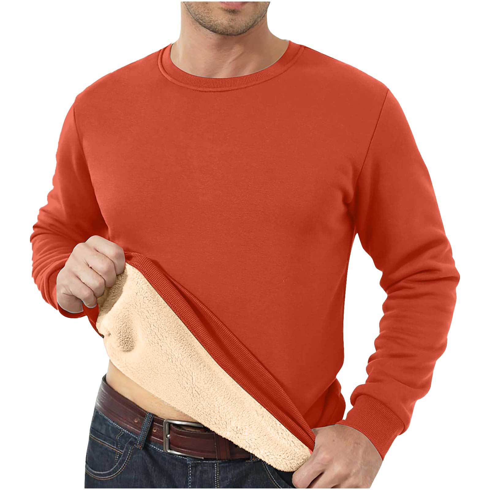 Amazon Cross-Border Dropshipping Autumn And Winter Sweatshirt Men's Velvet Round Neck Solid Color Loose Thermal Underwear Thick Foreign Trade Men's Clothing — image 8 of 15