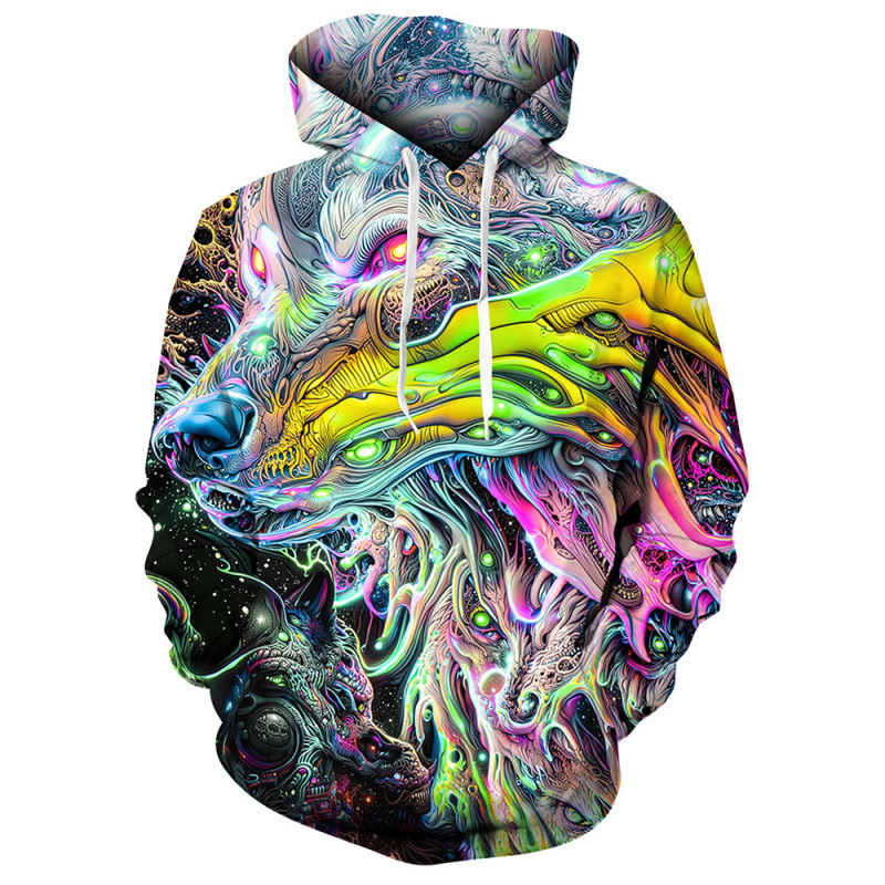 Hot 3D Digital Printing Men's Long Sleeve Sweater Abstract