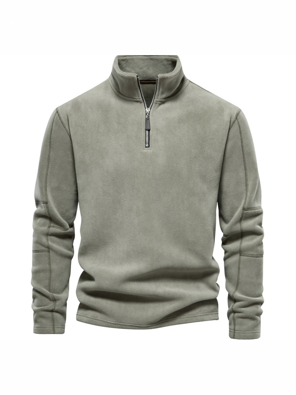 Men's Autumn And Winter New Style Stand-Up Collar Half-Zip Long-Sleeved Polo Shirt Cross-Border Trendy Versatile Men's Fleece Top