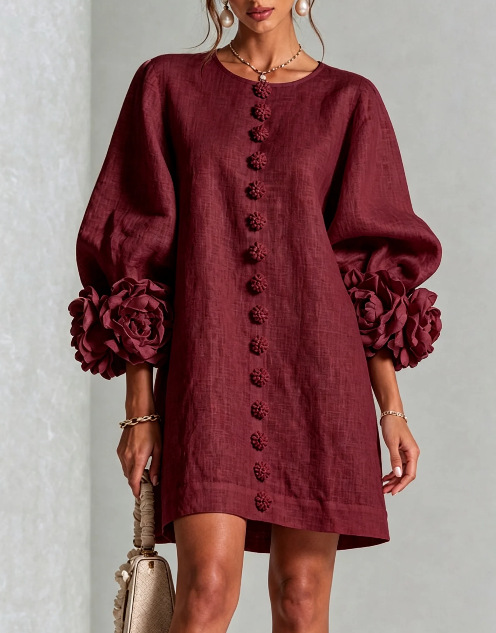 3D Flower Cuff Mini Dress, picture 11 of 12