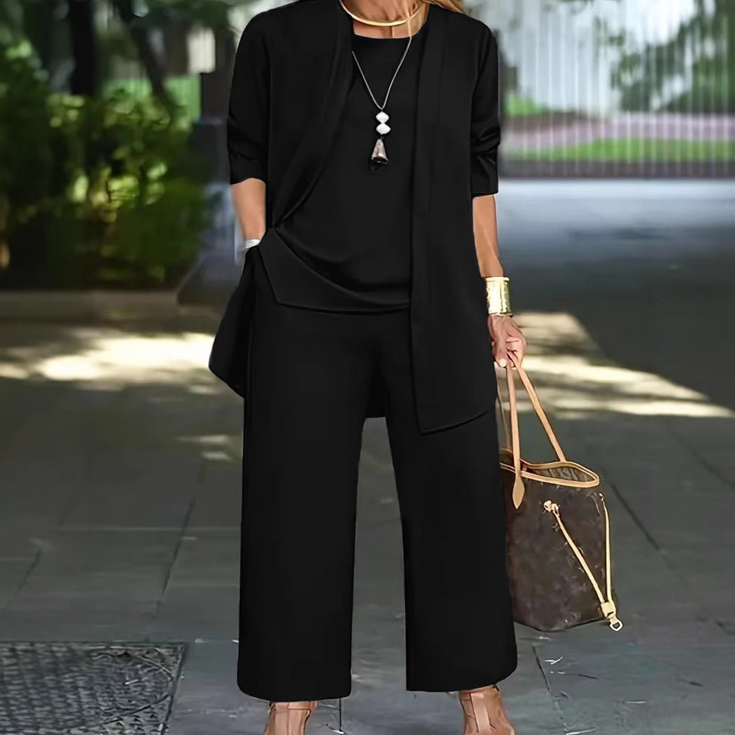 Women Outfit Set Open Front Cardigan Sleeveless