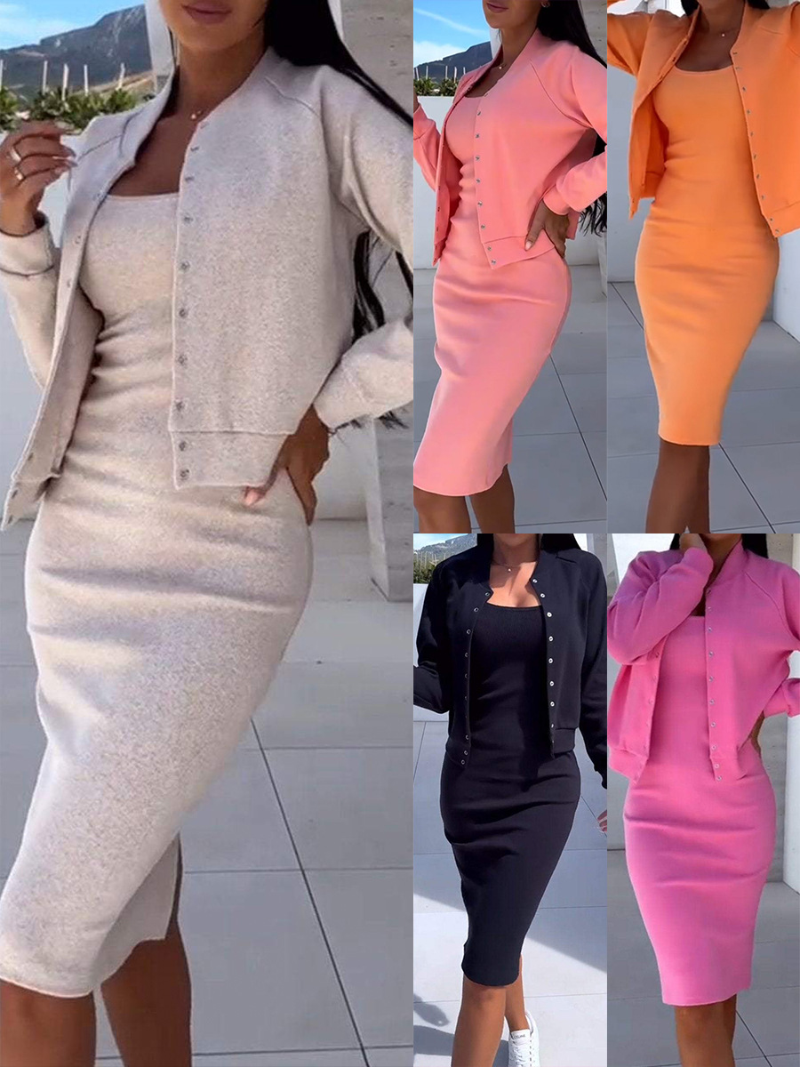 2026 European And American Women's Hot Selling Autumn And Winter New Suspender Skirt Jacket Two-piece Set