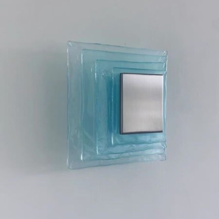Bauhaus Mazzega Murano Water Ripple Wall Lamp Designer Model For Hallway, Entrance, Bedside, And Ambiance Decoration