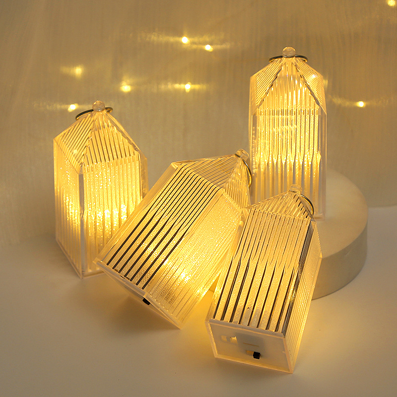 Ornamente electronice cu LED în formă de lumânare, decorațiuni de Crăciun din cristal, pandantive pentru bradul de Crăciun, lumini portabile mici cu efect de